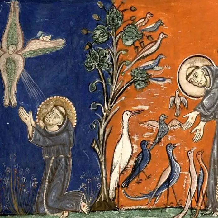 Szent Ferenc prédikál az állatoknak